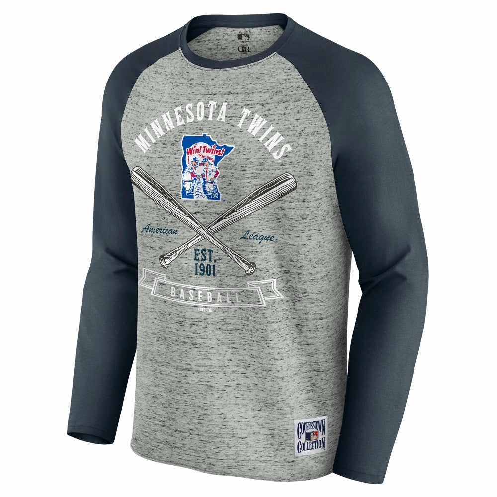 Minnesota Twins Darius Rucker Collection by Fanatics Raw Edge Raglan Long Sleeve Baseball T-Shirt for sale