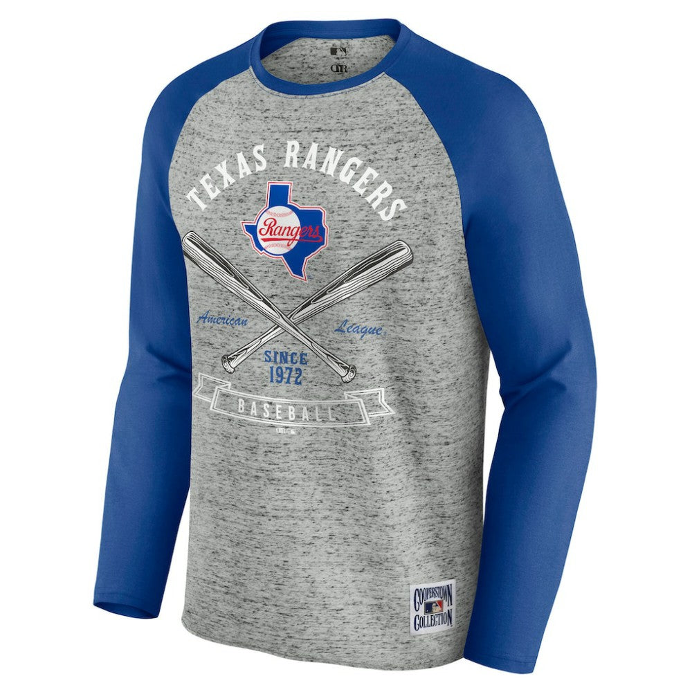 Texas Rangers Darius Rucker Collection by Fanatics Raw Edge Raglan Long Sleeve Baseball T-Shirt Online