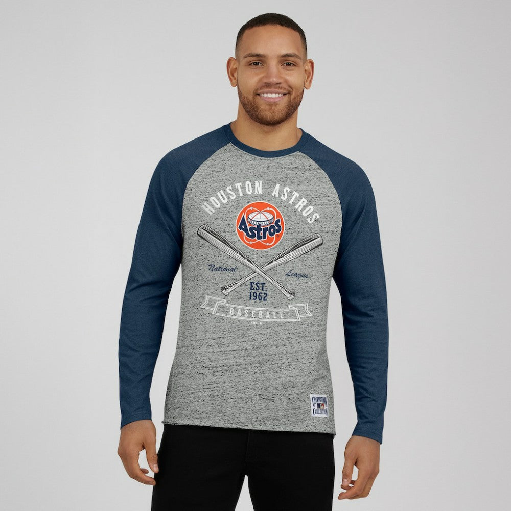 Houston Astros Darius Rucker Collection by Fanatics Raw Edge Raglan Long Sleeve Baseball T-Shirt Sale