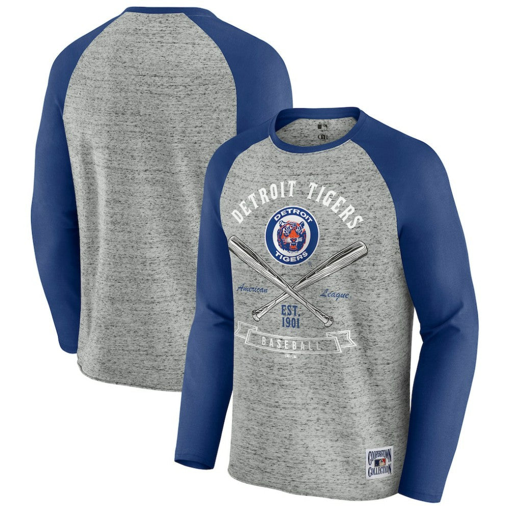 Detroit Tigers Darius Rucker Collection by Fanatics Raw Edge Raglan Long Sleeve Baseball T-Shirt for sale
