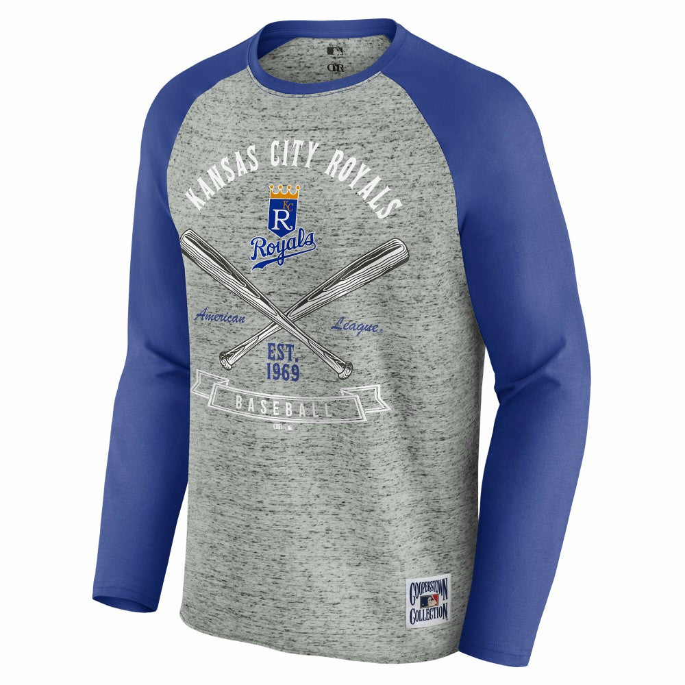 Kansas City Royals Darius Rucker Collection by Fanatics Raw Edge Raglan Long Sleeve Baseball T-Shirt Online