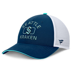 Seattle Kraken Fanatics Authentic Pro Rink Adjustable Trucker Hat - Deep Sea Blue/White | Fanatics discount