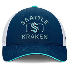 Seattle Kraken Fanatics Authentic Pro Rink Adjustable Trucker Hat - Deep Sea Blue/White | Fanatics discount