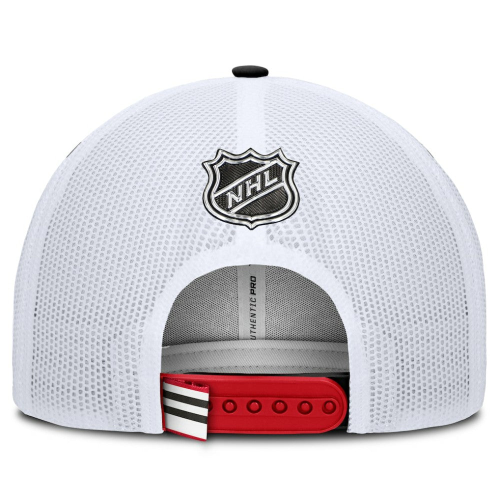 Chicago Blackhawks Fanatics Authentic Pro Rink Adjustable Trucker Hat - Red/White | Fanatics Clearance