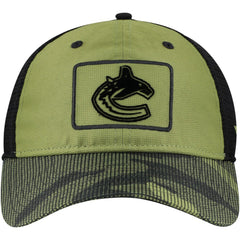 Vancouver Canucks Fanatics Military Appreciation Trucker Adjustable Hat - Olive | Fanatics Clearance