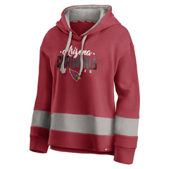 Arizona Cardinals Women's Huddle Up Fundamental Fleece Color Block Pullover Hoodie - Cardinal/Gray - Fanatics