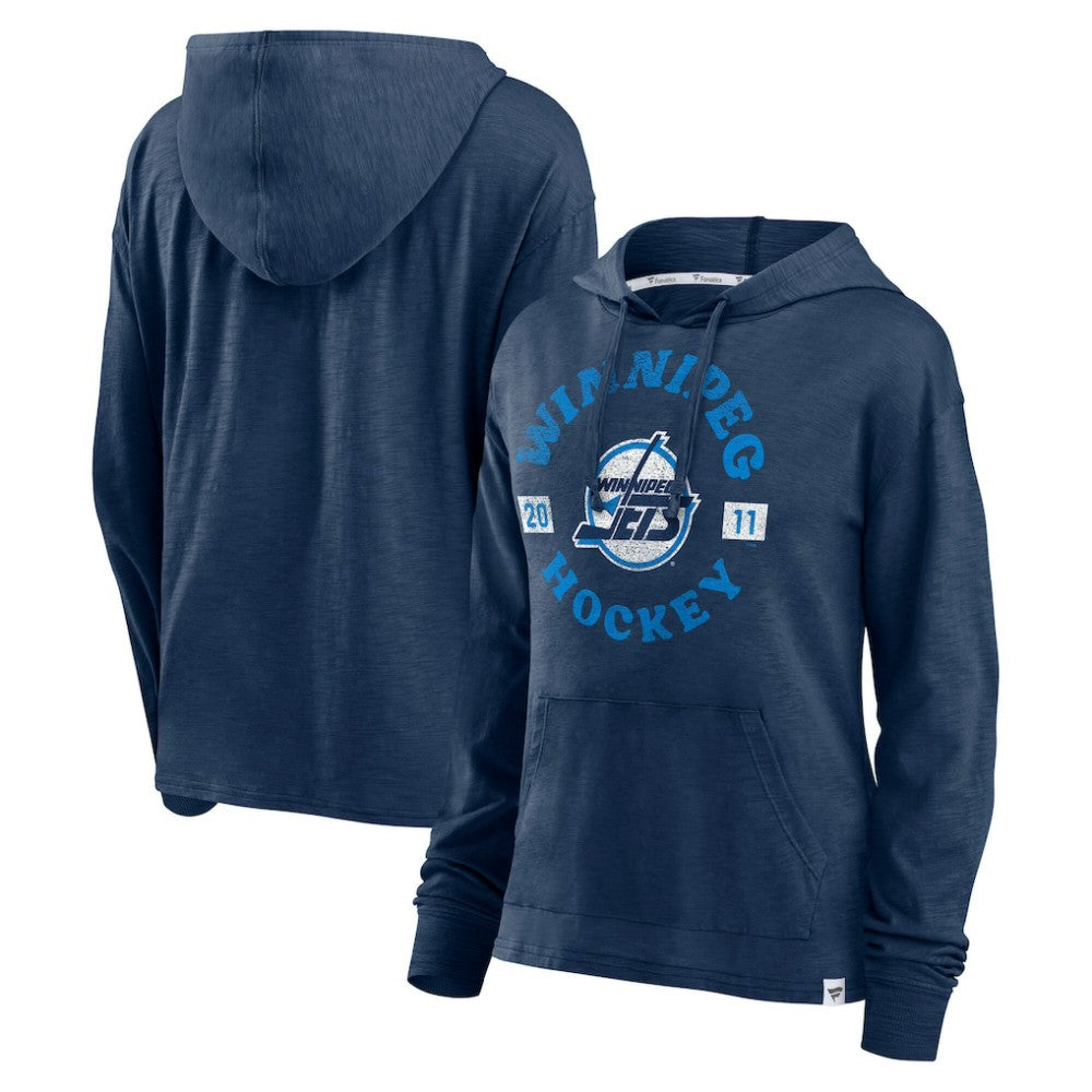 Winnipeg Jets Fanatics Women's Faded Pullover Hoodie - Heather Navy | Fanatics sale