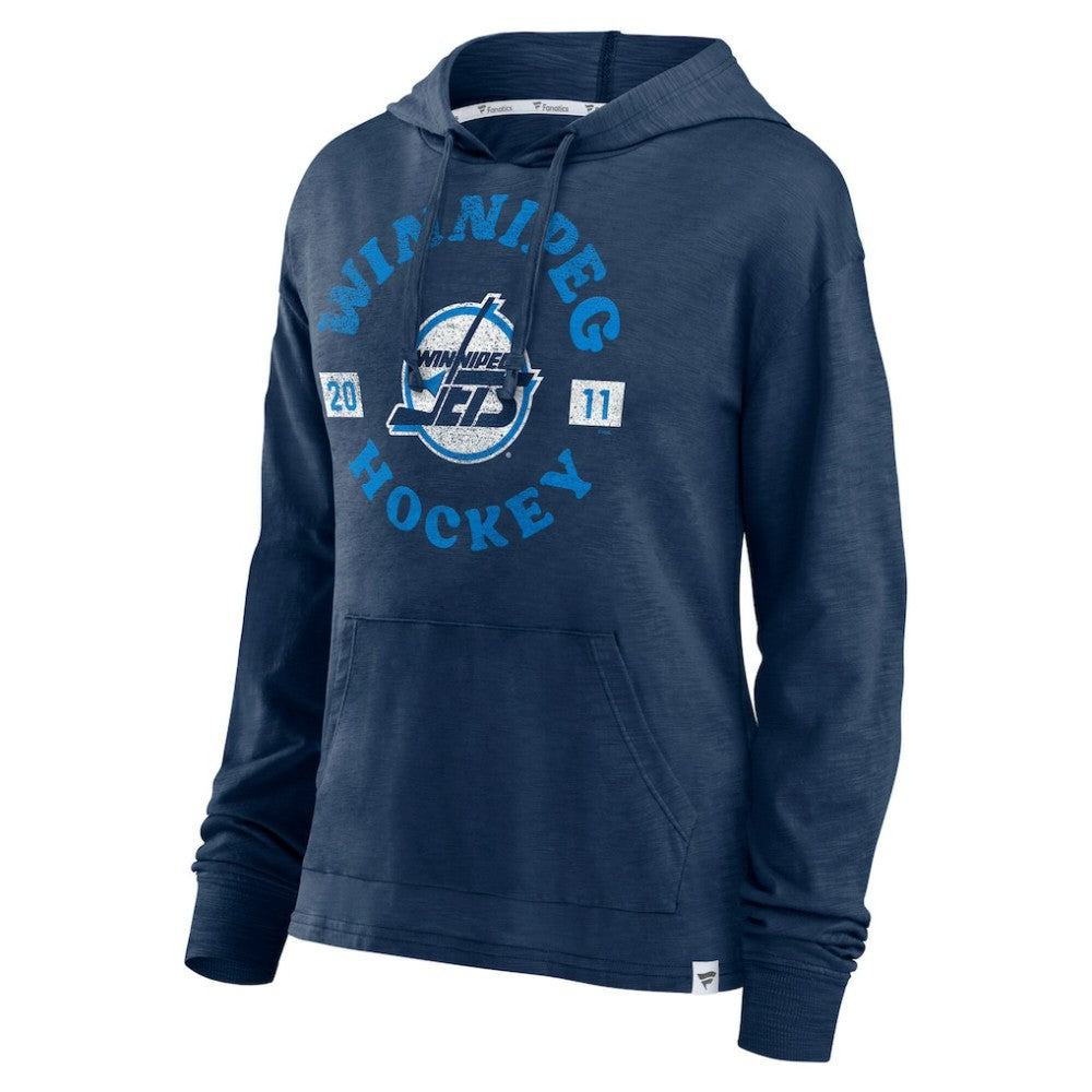 Winnipeg Jets Fanatics Women's Faded Pullover Hoodie - Heather Navy | Fanatics sale
