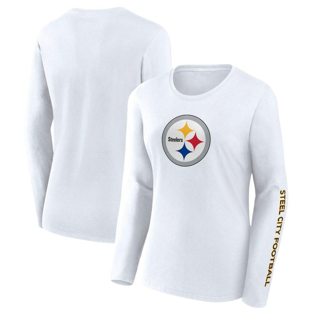 Pittsburgh Steelers Women's Long Sleeve T-Shirt - White - Fanatics