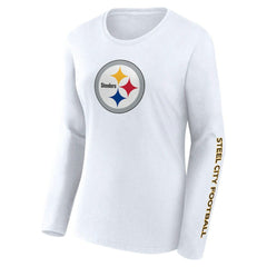 Pittsburgh Steelers Women's Long Sleeve T-Shirt - White - Fanatics