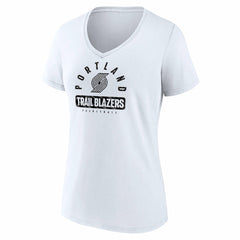 Fanatics Portland Trail Blazers Women's Bench Warmer V-Neck T-Shirt White