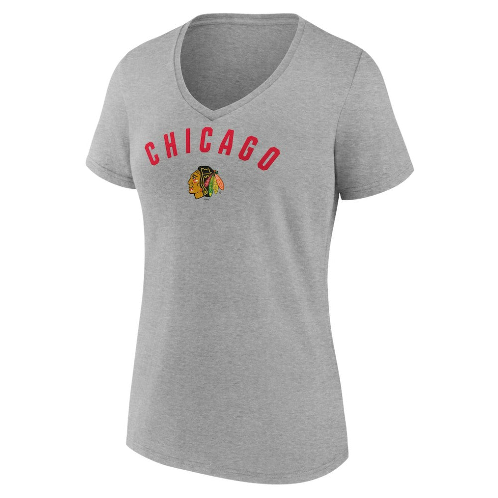 Chicago Blackhawks Fanatics Women's V-Neck T-Shirt - Gray | Fanatics discount