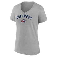 Columbus Blue Jackets Fanatics Women's V-Neck T-Shirt - Gray | Fanatics Lifestyle