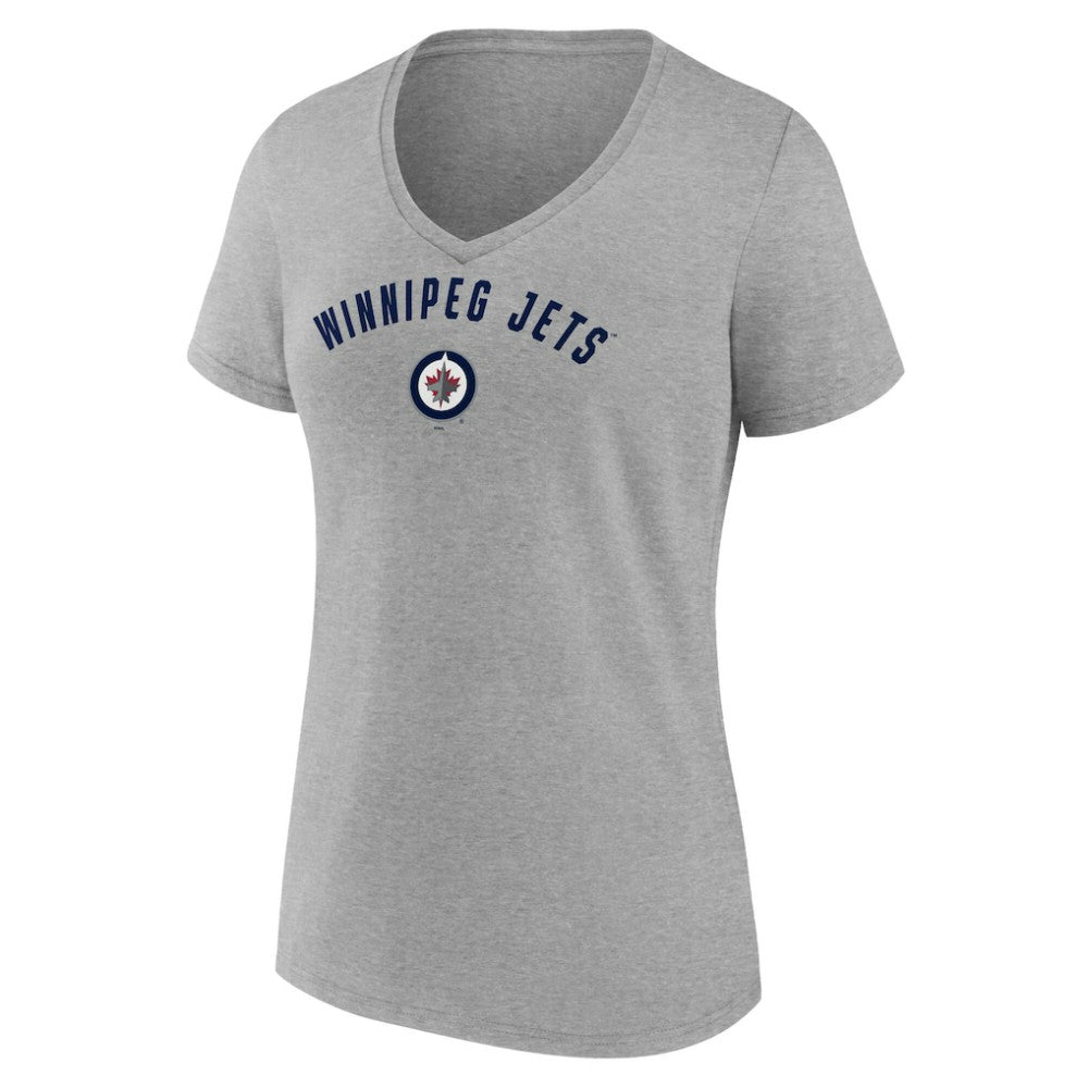 Winnipeg Jets Fanatics Women's V-Neck T-Shirt - Gray | Fanatics on sale