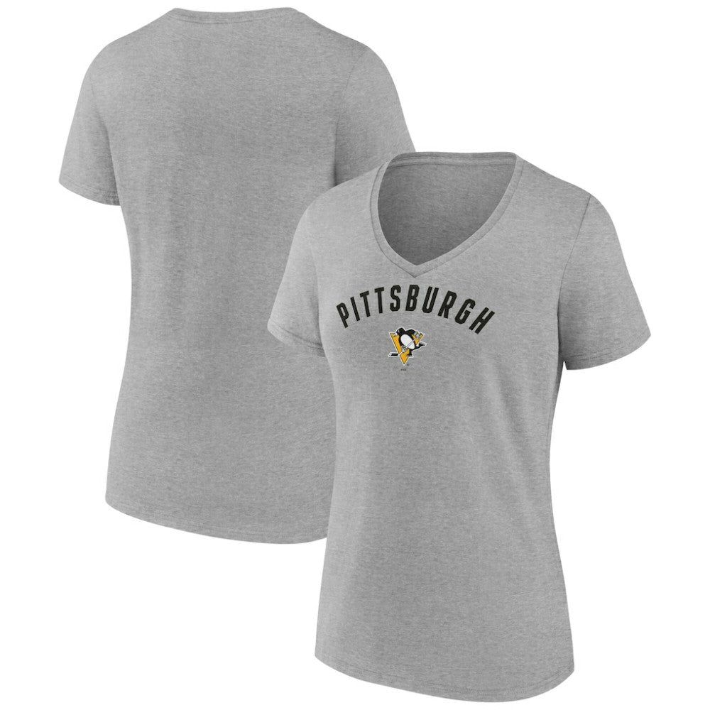 Pittsburgh Penguins Fanatics Women's V-Neck T-Shirt - Gray | Fanatics sale