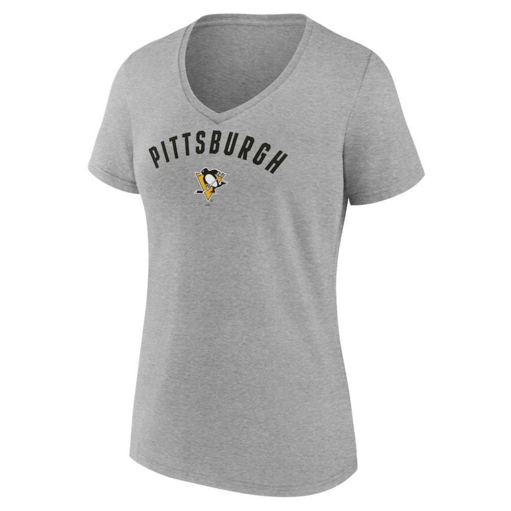 Pittsburgh Penguins Fanatics Women's V-Neck T-Shirt - Gray | Fanatics sale
