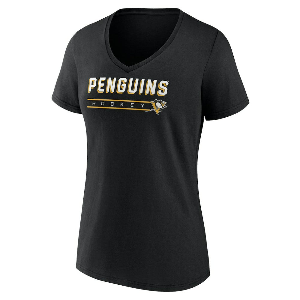 Pittsburgh Penguins Fanatics Women's V-Neck T-Shirt - Black | Fanatics Lifestyle