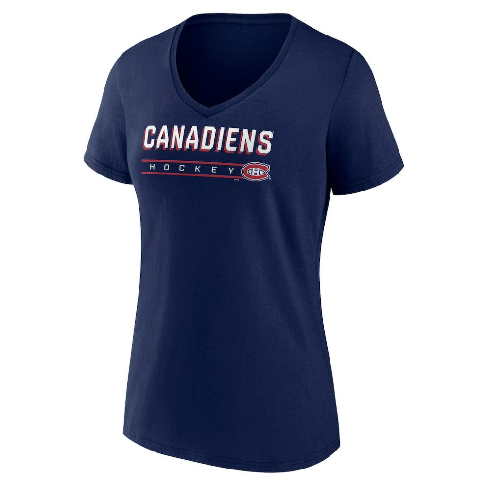 Montreal Canadiens Fanatics Women's V-Neck T-Shirt - Navy | Fanatics sale