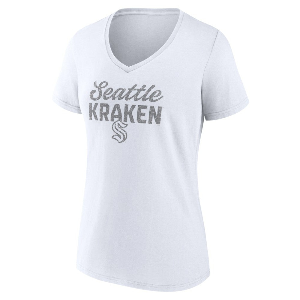 Seattle Kraken Fanatics Women's White Out V-Neck T-Shirt | Fanatics on sale