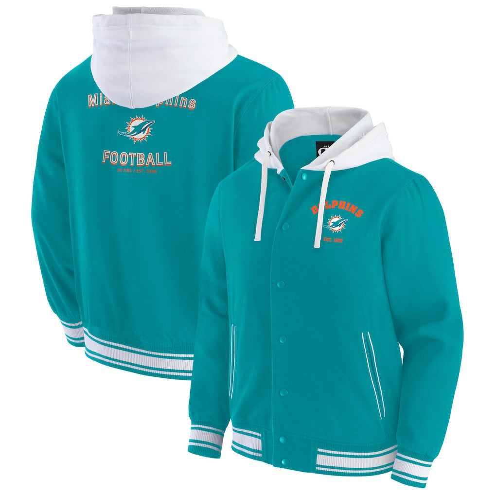 Miami Dolphins Darius Rucker Collection Full-Snap Hoodie Jacket - Aqua - Fanatics