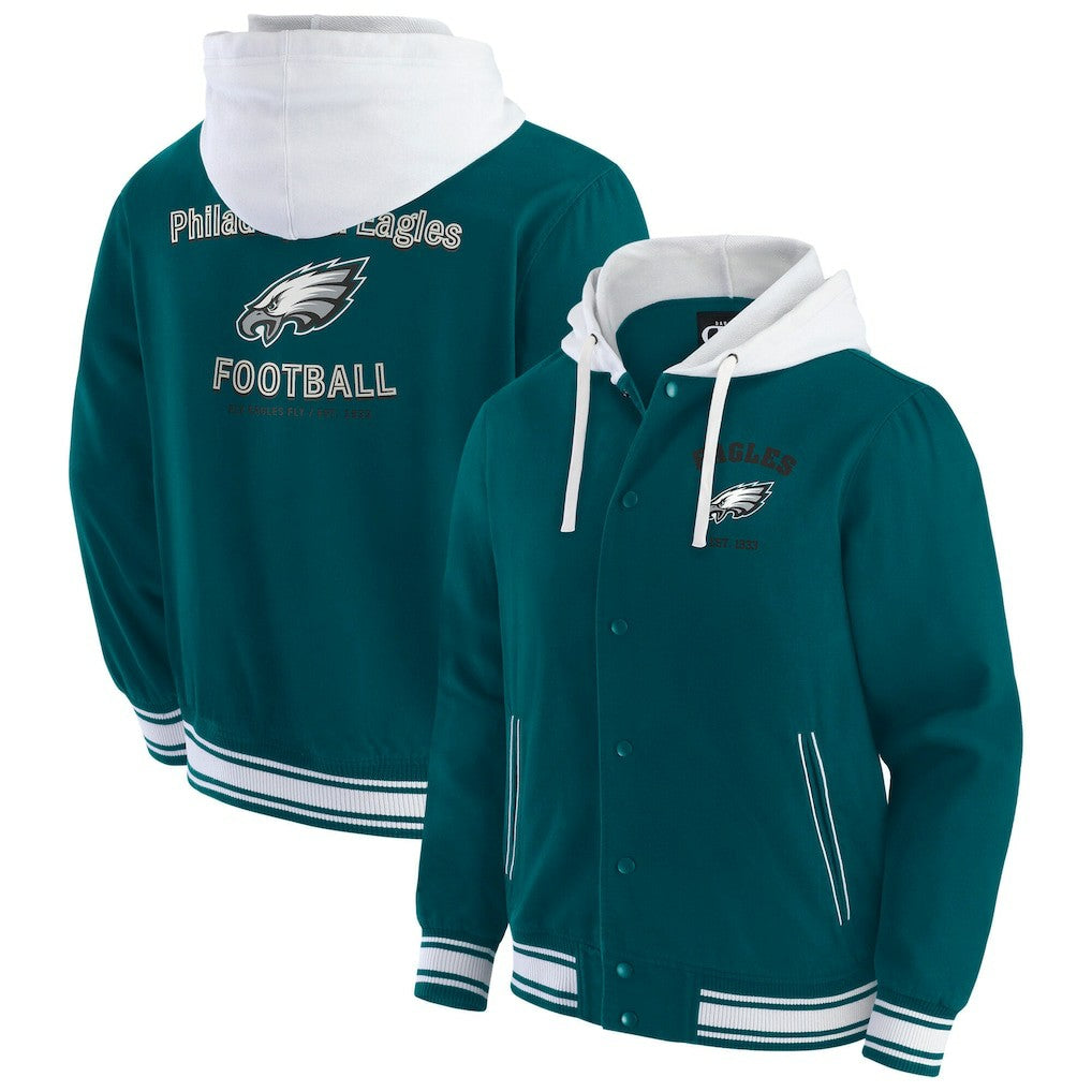 Philadelphia Eagles Darius Rucker Collection Full-Snap Hoodie Jacket - Midnight Green - Fanatics