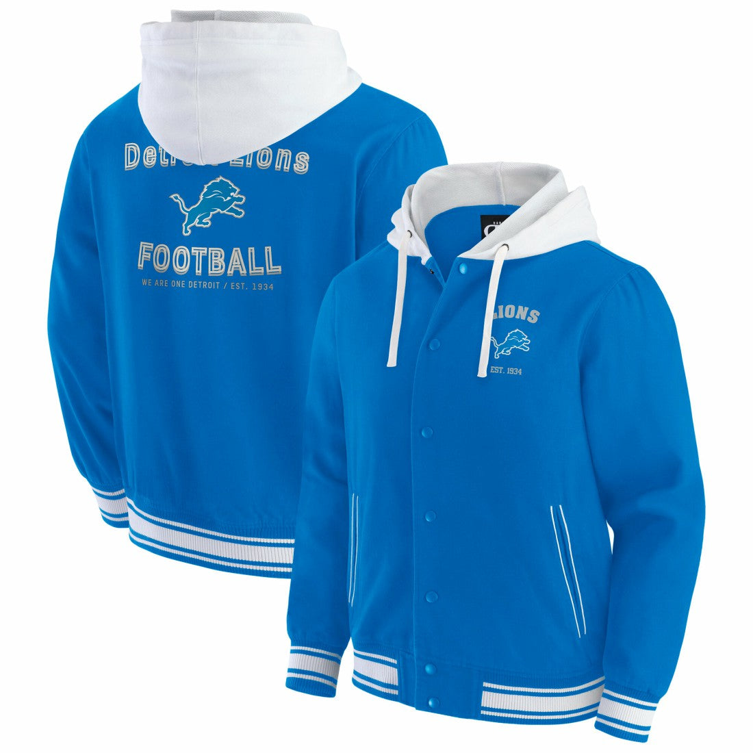 Detroit Lions Darius Rucker Collection Full-Snap Hoodie Jacket - Blue - Fanatics