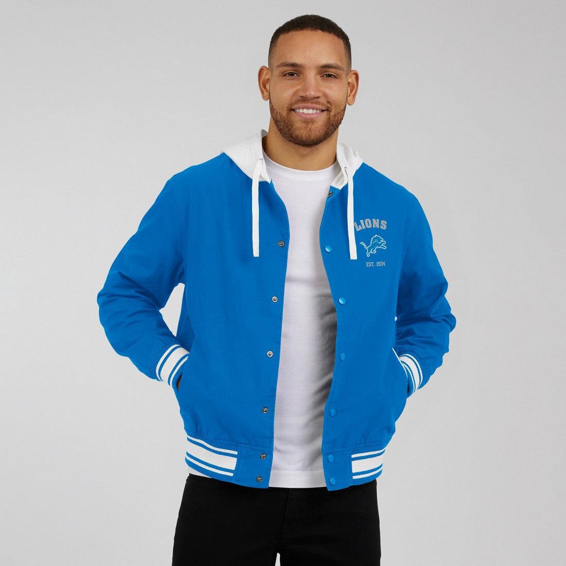 Detroit Lions Darius Rucker Collection Full-Snap Hoodie Jacket - Blue - Fanatics
