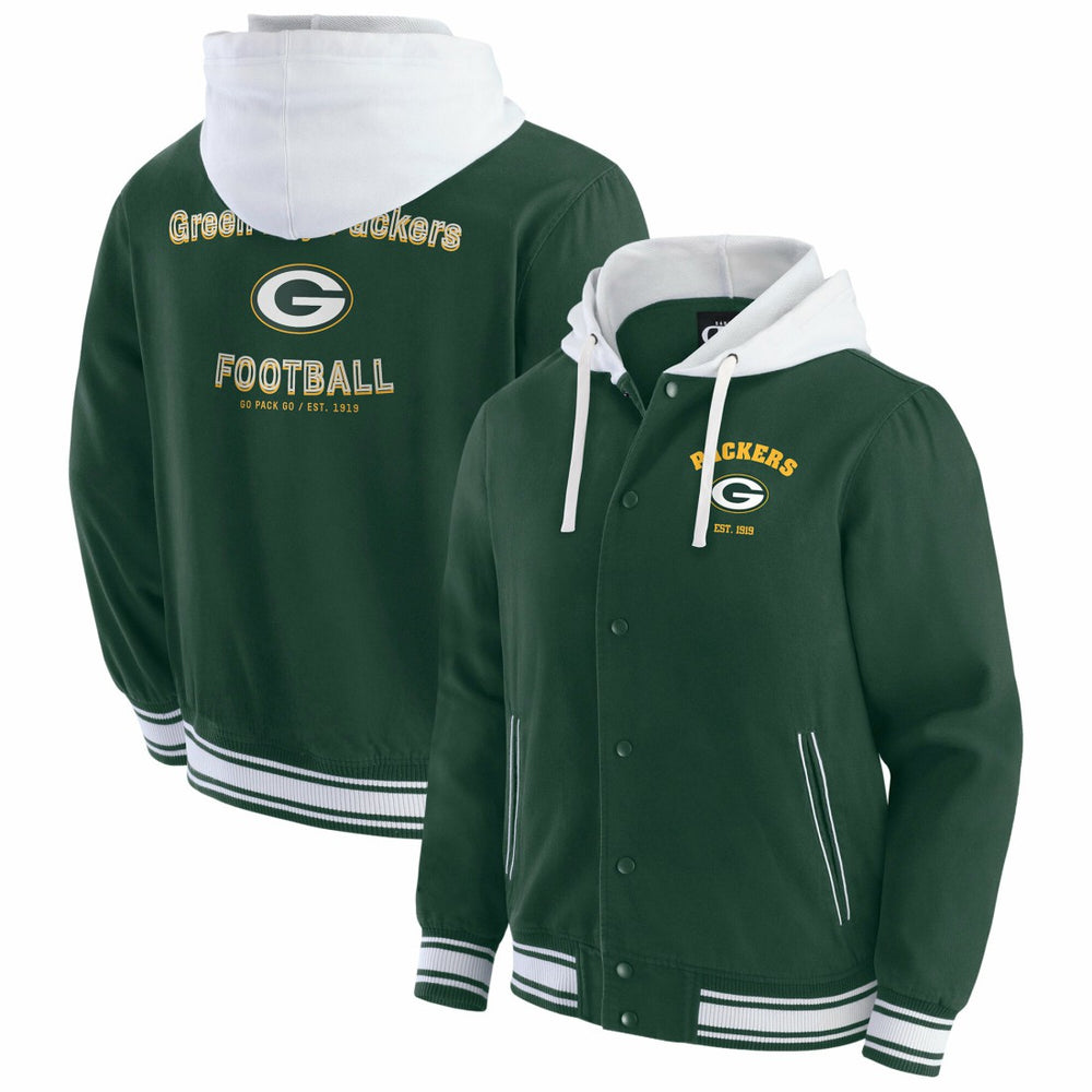 Green Bay Packers Darius Rucker Collection Full-Snap Hoodie Jacket - Green - Fanatics