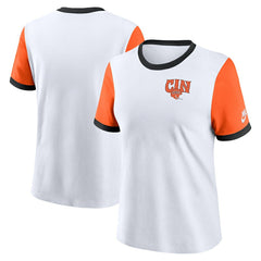 Cincinnati Bengals Women's Rewind Ringer Tri-Blend T-Shirt - White - Nike