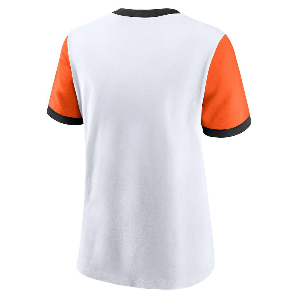 Cincinnati Bengals Women's Rewind Ringer Tri-Blend T-Shirt - White - Nike
