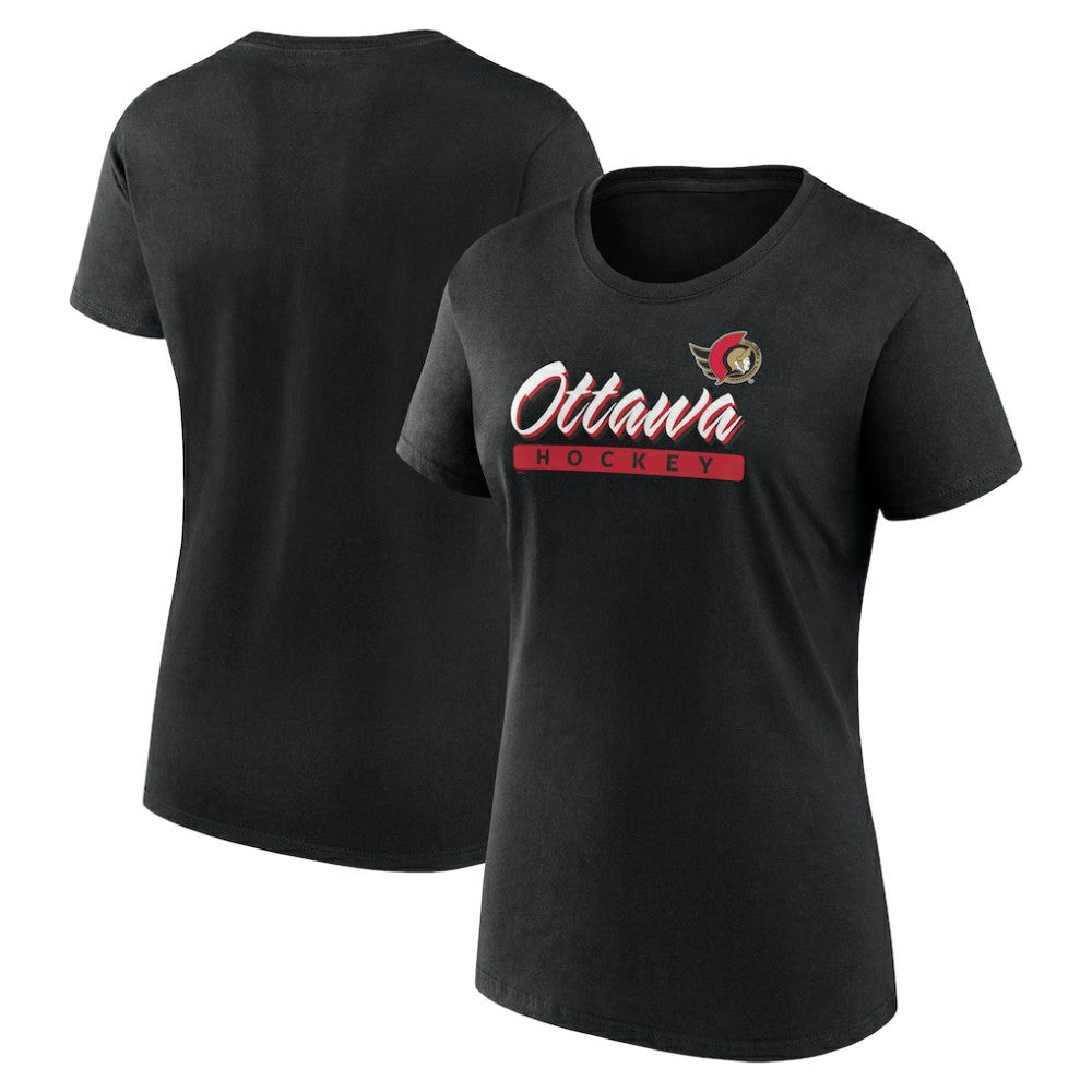 Ottawa Senators Fanatics Women's Risk Cotton T-Shirt - Black | Fanatics Lifestyle