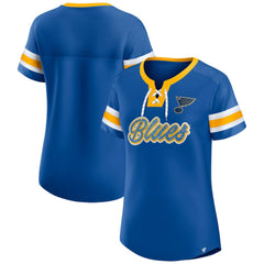 St. Louis Blues Fanatics Women's Iconic Athena Lace-Up T-Shirt - Blue | Fanatics on sale