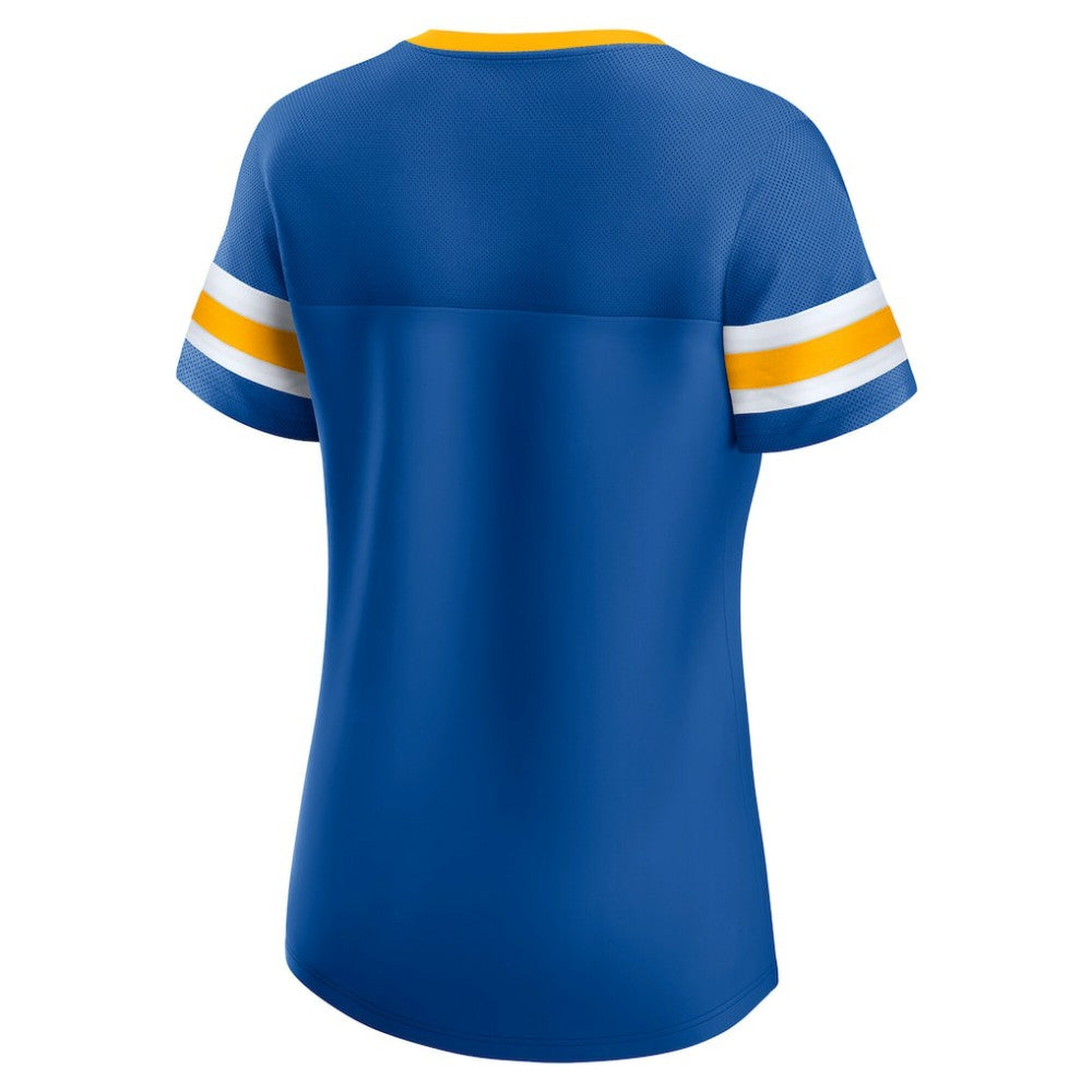 St. Louis Blues Fanatics Women's Iconic Athena Lace-Up T-Shirt - Blue | Fanatics on sale