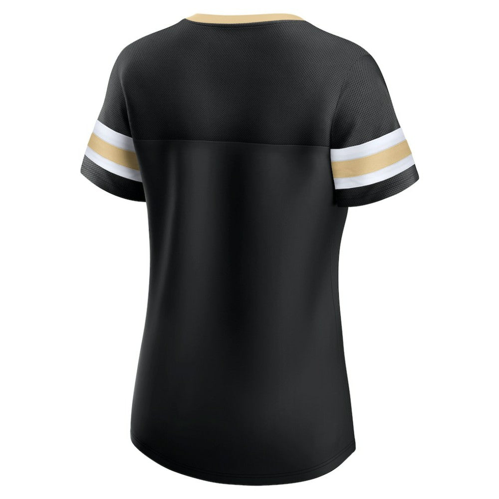 Vegas Golden Knights Fanatics Women's Iconic Athena Lace-Up T-Shirt - Black | Fanatics Lifestyle