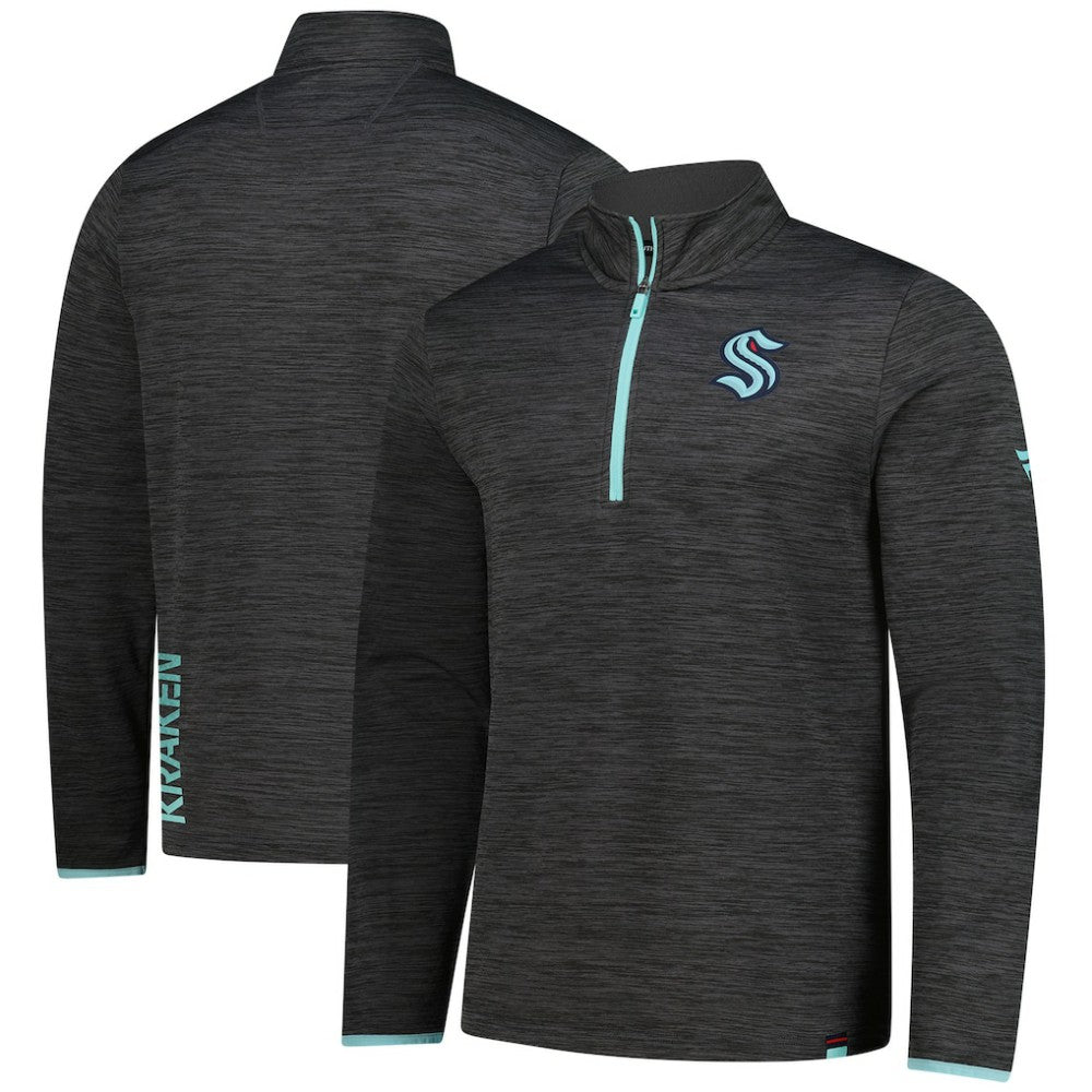 Seattle Kraken Fanatics Authentic Pro Lightweight Quarter-Zip Pullover - Heather Charcoal | Fanatics Lifestyle