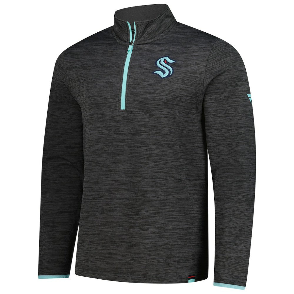 Seattle Kraken Fanatics Authentic Pro Lightweight Quarter-Zip Pullover - Heather Charcoal | Fanatics Lifestyle