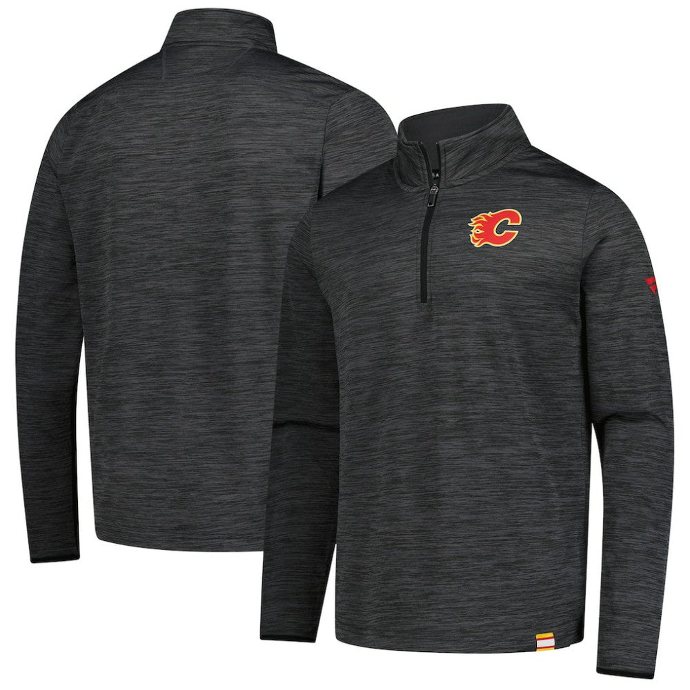 Calgary Flames Fanatics Authentic Pro Lightweight Quarter-Zip Pullover - Heather Charcoal | Fanatics online