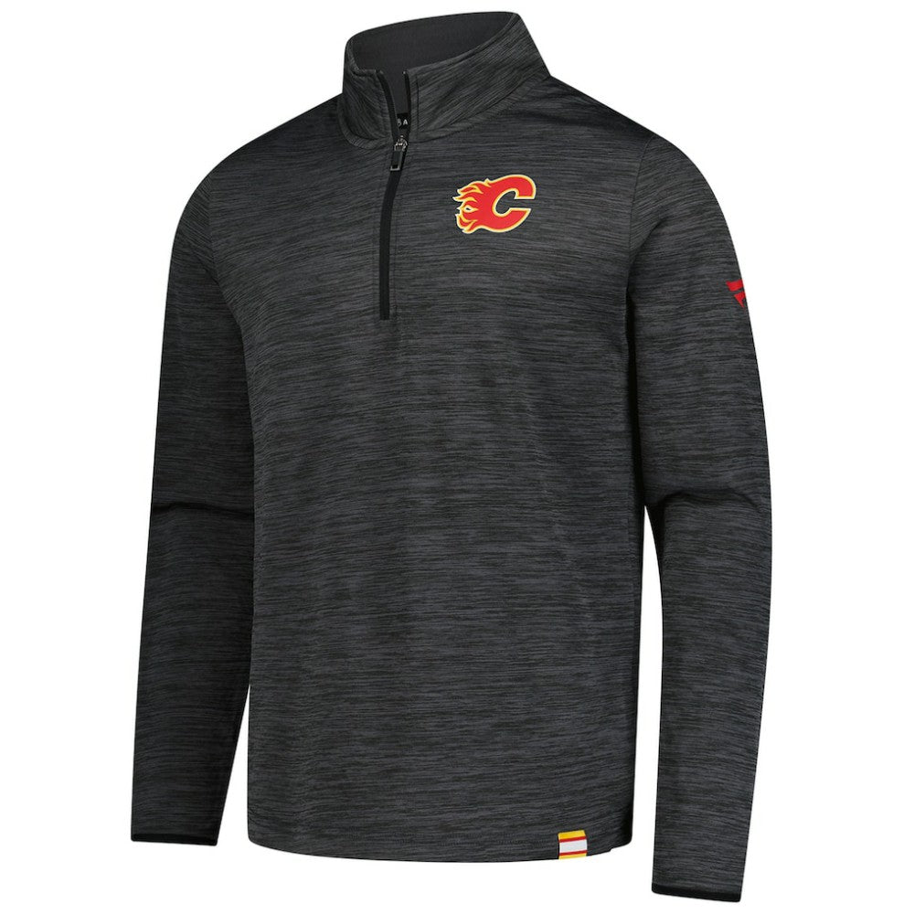 Calgary Flames Fanatics Authentic Pro Lightweight Quarter-Zip Pullover - Heather Charcoal | Fanatics online