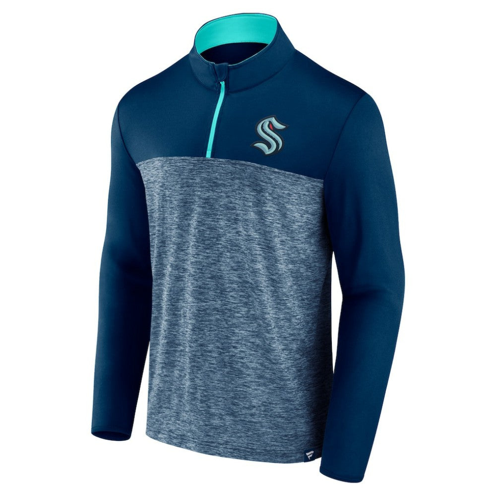 Seattle Kraken Fanatics Iconic Defender Quarter-Zip Jacket - Deep Sea Blue | Fanatics Clearance