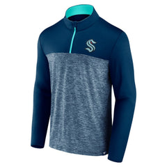 Seattle Kraken Fanatics Iconic Defender Quarter-Zip Jacket - Deep Sea Blue | Fanatics Clearance