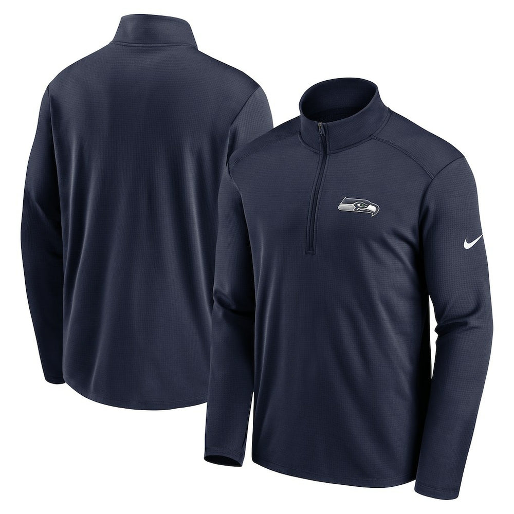 Seattle Seahawks Pacer Half-Zip Pullover - College Navy - Nike