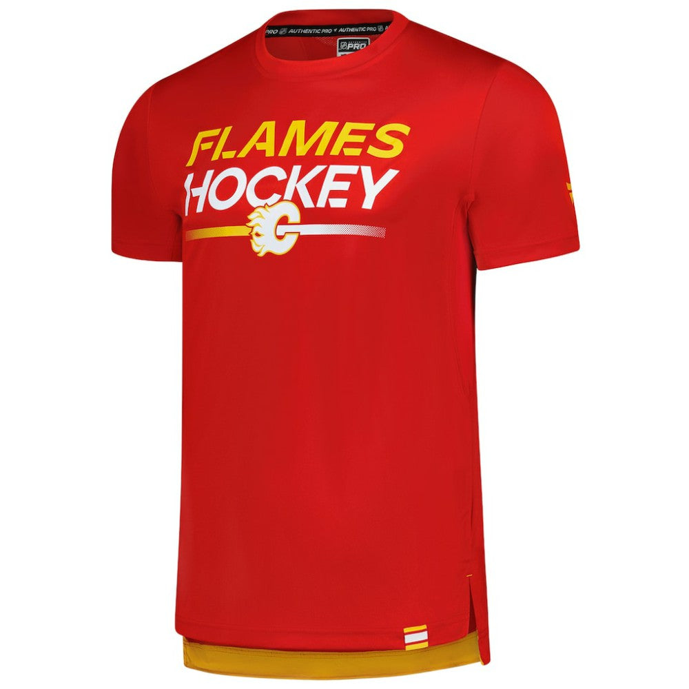 Calgary Flames Fanatics Authentic Pro Tech T-Shirt - Red | Fanatics Clearance