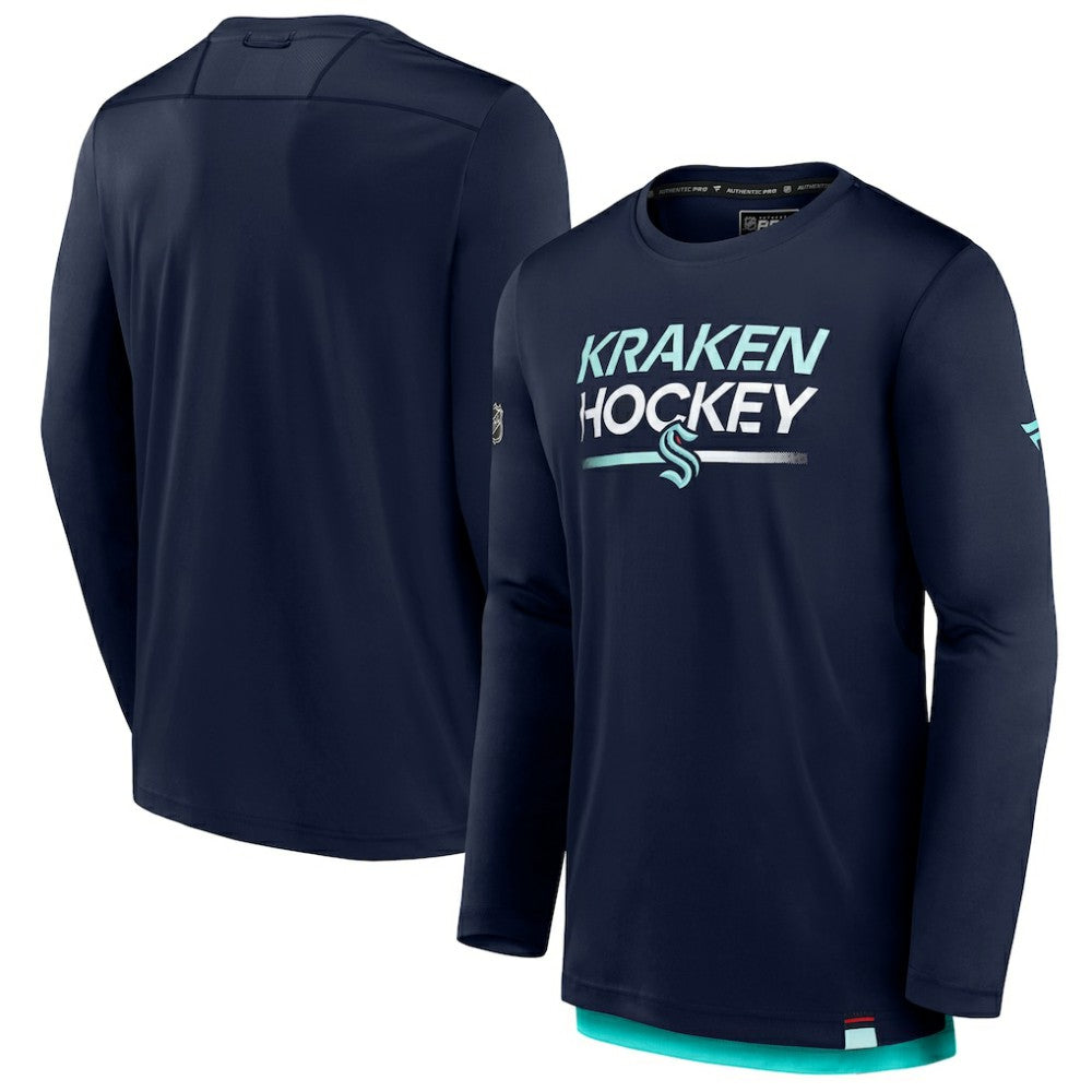 Seattle Kraken Fanatics Authentic Pro Tech Long Sleeve T-Shirt - Deep Sea Blue | Fanatics Clearance
