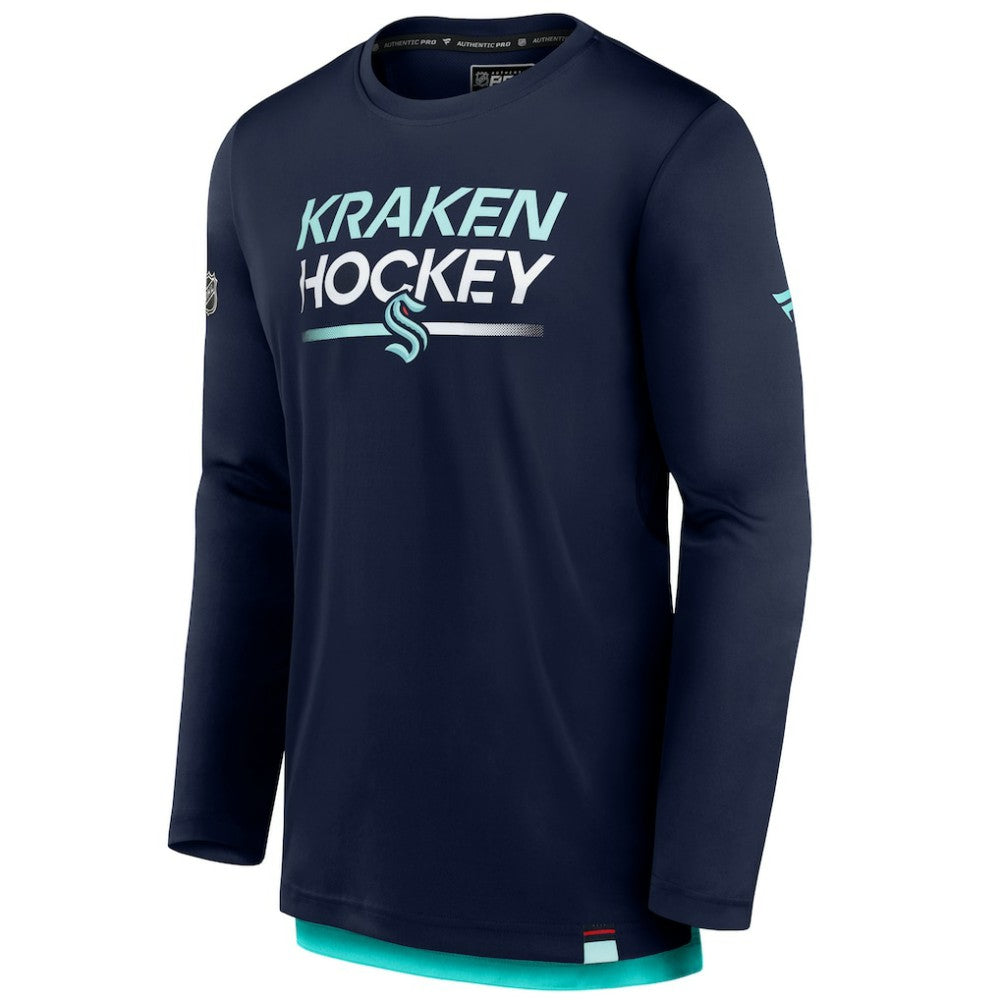 Seattle Kraken Fanatics Authentic Pro Tech Long Sleeve T-Shirt - Deep Sea Blue | Fanatics Clearance
