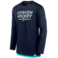 Seattle Kraken Fanatics Authentic Pro Tech Long Sleeve T-Shirt - Deep Sea Blue | Fanatics Clearance