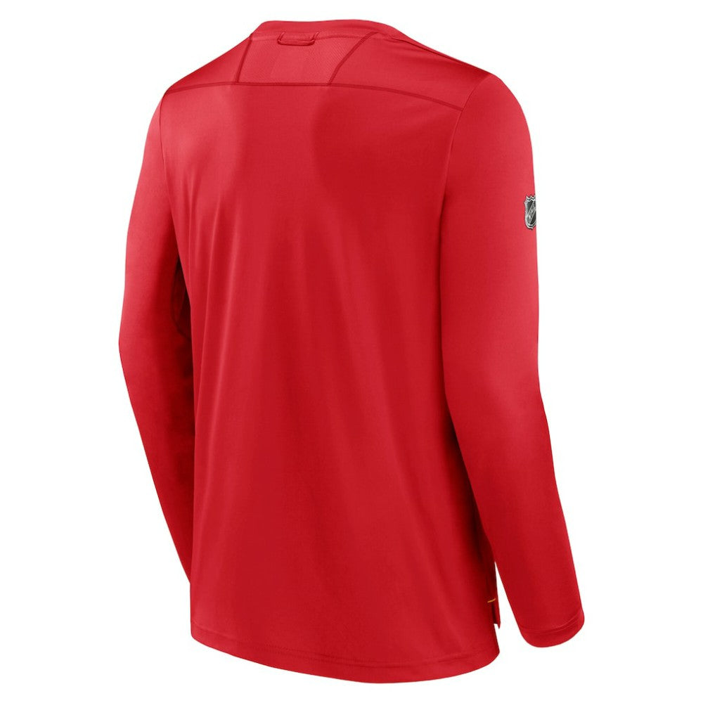 Calgary Flames Fanatics Authentic Pro Tech Long Sleeve T-Shirt - Red | Fanatics Lifestyle