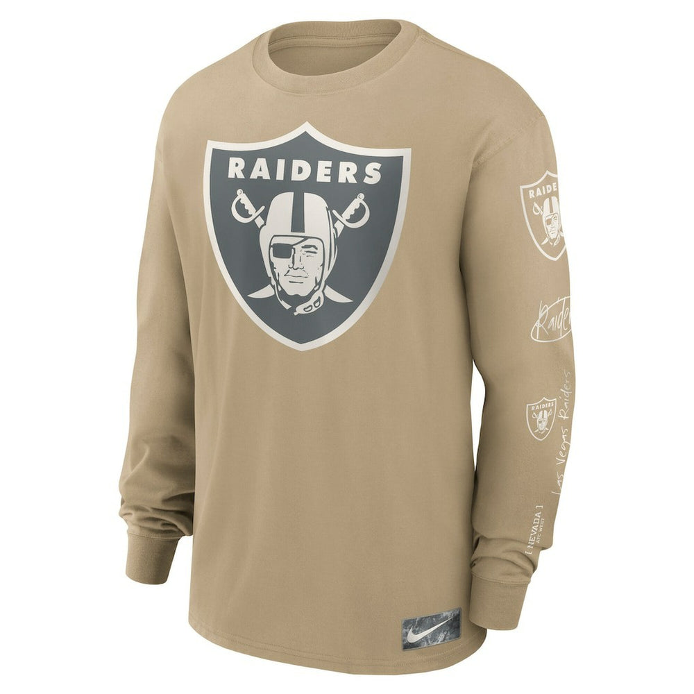 Las Vegas Raiders Essential Statement Max90 Long Sleeve T-Shirt - Tan - Nike