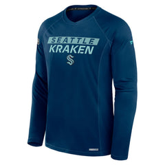 Seattle Kraken Fanatics Authentic Pro Rink Tech Raglan Long Sleeve T-Shirt - Deep Sea Blue | Fanatics online