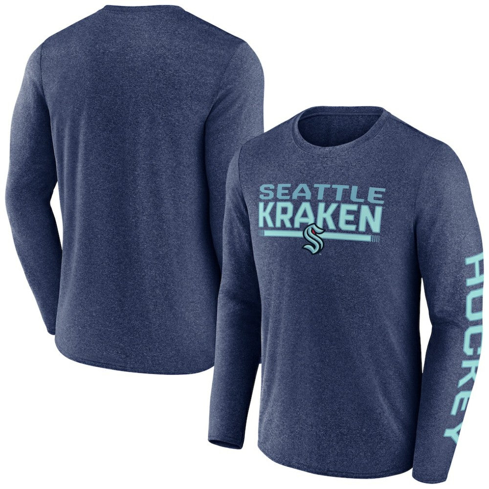 Seattle Kraken Fanatics Sweep Iconic Synthetic Long Sleeve T-Shirt - Heather Deep Sea Blue | Fanatics online