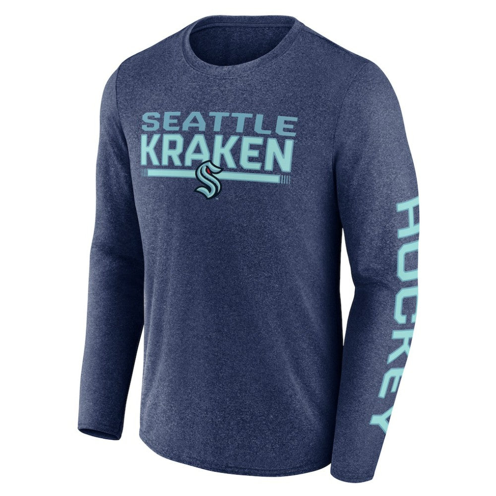 Seattle Kraken Fanatics Sweep Iconic Synthetic Long Sleeve T-Shirt - Heather Deep Sea Blue | Fanatics online